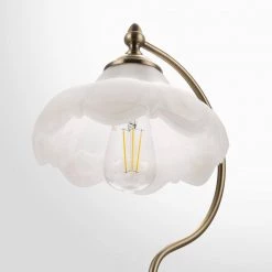 16.93 in. 1-Light Brass Retro Dome Metal Table Lamp with Glass Shade by YANSUN -YANSUN Shop brass yansun table lamps h dl025 4f 1000