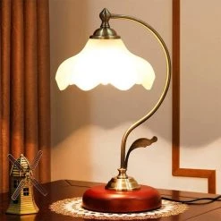 16.93 in. 1-Light Brass Retro Dome Metal Table Lamp with Glass Shade by YANSUN -YANSUN Shop brass yansun table lamps h dl025 76 1000