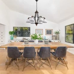 6-Light Oil Rubbed Bronze Chandelier with Frosted White Glass Shades by YANSUN -YANSUN Shop bronze yansun chandeliers h dz109 fa 1000