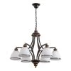6-Light Oil Rubbed Bronze Chandelier with Frosted White Glass Shades by YANSUN