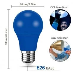 60-Watt Equivalent A19 9W Non-Dimmable Blue LED Colored Light Bulb E26 Base (6-Pack) by YANSUN -YANSUN Shop bule yansun colored light bulbs h c7003be12 12 4f 1000