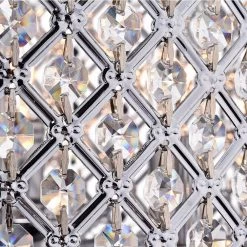 16.93 in. 4-Light Chrome Crystal Chandelier with Drum Shade, Modern Celling Light by YANSUN -YANSUN Shop chrome yansun chandeliers h dz056n1 fa 1000