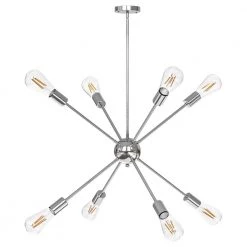 8-Light Chrome Unique Modern Sputnik Chandelier Pendant Light by YANSUN