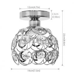 7 in. 1-Light Chrome Ceiling Light Semi-Flush Mount with Antique Metal Crystal Shade (2-Pack) by YANSUN -YANSUN Shop chrome yansun flush mount lights h cl003s 2 c3 1000