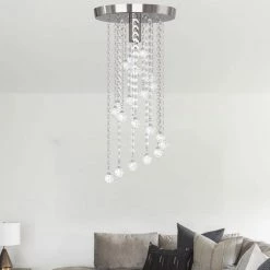 7.8 in. 1-Light Chrome Flush Mount Chandelier UL Listed with K9 Crystals by YANSUN -YANSUN Shop chrome yansun flush mount lights h cl026 44 1000