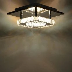 8.27 in. Chrome Crystal Integrated LED Flush Mount Kitchen Ceiling Light Fixture by YANSUN -YANSUN Shop chrome yansun flush mount lights h cl034 44 1000