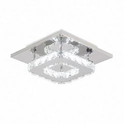 8.27 in. Chrome Crystal Integrated LED Flush Mount Kitchen Ceiling Light Fixture by YANSUN