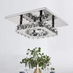 8.27 in. Chrome Crystal Integrated LED Flush Mount Kitchen Ceiling Light Fixture by YANSUN -YANSUN Shop chrome yansun flush mount lights h cl034 fa 1000