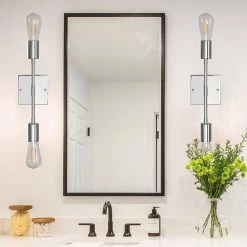 14.5 in. 2-Light Chrome Iron Vanity Light with Painted Matte (2-Pack) by YANSUN -YANSUN Shop chrome yansun vanity lighting h wl041s 2 4f 1000