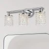 20.87 in. 3-Light Chrome Vanity Wall Lamp with Crystal Shade by YANSUN 2 20.87 in. 3-Light Chrome Vanity Wall Lamp with Crystal Shade by YANSUN -YANSUN Shop chrome yansun wall sconces h wl021s 64 1000