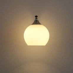 7.87 in. 1-Light Chrome Dimmable Wall Sconce with White Ball Shade by YANSUN -YANSUN Shop chrome yansun wall sconces h wl022n1 44 1000