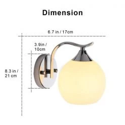 7.87 in. 1-Light Chrome Dimmable Wall Sconce with White Ball Shade by YANSUN -YANSUN Shop chrome yansun wall sconces h wl022n1 c3 1000