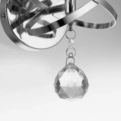 5.12 in. 1-Light Chrome Indoor Wall Sconce with Antique Metal Crystal Shade by YANSUN -YANSUN Shop chrome yansun wall sconces h wl042s 76 1000