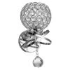 5.12 in. 1-Light Chrome Indoor Wall Sconce with Antique Metal Crystal Shade by YANSUN -YANSUN Shop chrome yansun wall sconces h wl042sn1 64 1000