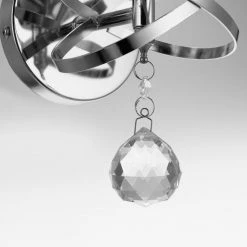 5.12 in. 1-Light Chrome Indoor Wall Sconce with Antique Metal Crystal Shade by YANSUN -YANSUN Shop chrome yansun wall sconces h wl042sn1 76 1000