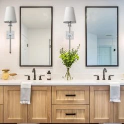 1-Light Chrome Wall Sconce with White Fabric Shade by YANSUN -YANSUN Shop chrome yansun wall sconces h wl043s fa 1000