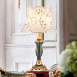 13.39 in. Dark Green Indoor Table Lamp with White Fabric Shade by YANSUN 13 13.39 in. Dark Green Indoor Table Lamp with White Fabric Shade by YANSUN -YANSUN Shop dark green yansun outdoor table lamps h dl020b 1d 1000