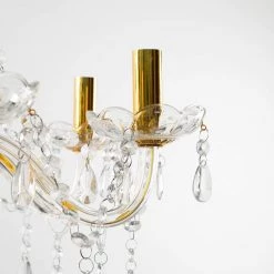 6-Light Gold Candlestick Crystal Chandelier Pendant Light with K9 Crystal Shade by YANSUN -YANSUN Shop gold yansun chandeliers h dz023g 44 1000