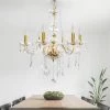 6-Light Gold Candlestick Crystal Chandelier Pendant Light with K9 Crystal Shade by YANSUN -YANSUN Shop gold yansun chandeliers h dz023g 64 1000