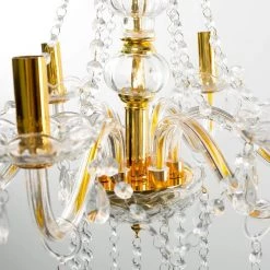 6-Light Gold Luxurious Candle Crystal Chandelier Pendant Light with K9 Modern Crystal by YANSUN -YANSUN Shop gold yansun chandeliers h dz023gn1 1f 1000