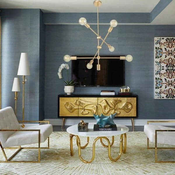 6-Light Gold Sputnik Chandelier, Modern Pendant Lighting Ceiling Light Fixture by YANSUN 4 6-Light Gold Sputnik Chandelier, Modern Pendant Lighting Ceiling Light Fixture by YANSUN - Image 2