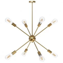 8-Light Gold Unique Modern Sputnik Chandelier Pendant Light by YANSUN