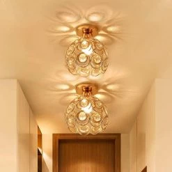 7 in. 1-Light Gold Mini Crystal Semi-Flush Mount with Elegant and Modern Look by YANSUN -YANSUN Shop gold yansun flush mount lights h cl003gn1 c3 1000