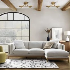 16.54 in. 6-Light Gold Unique Modern Sputnik Semi-Flush Mount with Aged Brass Socket Cups by YANSUN -YANSUN Shop gold yansun flush mount lights h cl018gn1 fa 1000