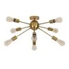 26 in. 8-Light Gold Sputnik Chandelier Aluminum LED Flush Mount by YANSUN