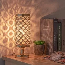 12.2 in. Gold Crystal Table Lamp with Turn ON/OFF Switch by YANSUN -YANSUN Shop gold yansun table lamps h dl014 4f 1000