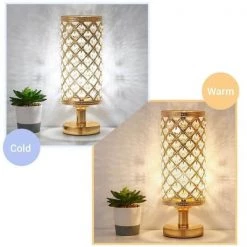 12.2 in. Gold Crystal Table Lamp with Turn ON/OFF Switch by YANSUN -YANSUN Shop gold yansun table lamps h dl015 1f 1000