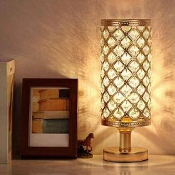 12.2 in. Gold Crystal Table Lamp with Turn ON/OFF Switch by YANSUN -YANSUN Shop gold yansun table lamps h dl015 44 1000