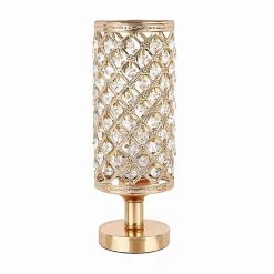 12.2 in. Gold Crystal Table Lamp with Turn ON/OFF Switch by YANSUN