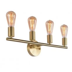 22 in. 4-Light Gold Metal Wall Sconce Vanity Lighting without Shade by YANSUN