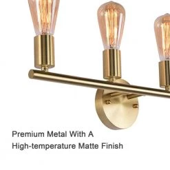 22 in. 4-Light Gold Metal Wall Sconce Vanity Lighting without Shade by YANSUN -YANSUN Shop gold yansun wall sconces h wl037gn1 76 1000