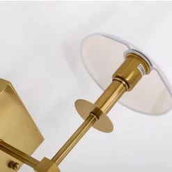 1-Light Gold Wall Sconce with White Fabric Shade by YANSUN -YANSUN Shop gold yansun wall sconces h wl043g 4f 1000