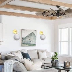 5.91 in. 1-Light Gold Modern Globe Wall Sconce with Frosted Glass Shade by YANSUN -YANSUN Shop gold yansun wall sconces h wl071g 1f 1000