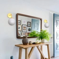 5.91 in. 1-Light Gold Modern Globe Wall Sconce with Frosted Glass Shade by YANSUN -YANSUN Shop gold yansun wall sconces h wl071g 44 1000