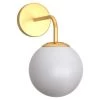 5.91 in. 1-Light Gold Modern Globe Wall Sconce with Frosted Glass Shade by YANSUN 2 5.91 in. 1-Light Gold Modern Globe Wall Sconce with Frosted Glass Shade by YANSUN -YANSUN Shop gold yansun wall sconces h wl071g 64 1000