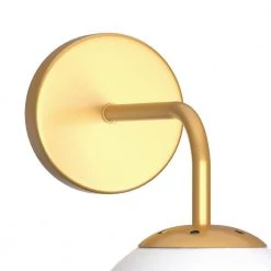 5.91 in. 1-Light Gold Modern Globe Wall Sconce with Frosted Glass Shade by YANSUN -YANSUN Shop gold yansun wall sconces h wl071g fa 1000