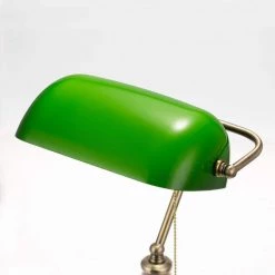14.17 in. Classic Green Office Table Lamp with Pull Chain Switch by YANSUN -YANSUN Shop green yansun table lamps h dl026g 4f 1000