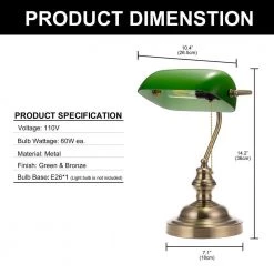 14.17 in. Classic Green Office Table Lamp with Pull Chain Switch by YANSUN -YANSUN Shop green yansun table lamps h dl026g c3 1000