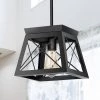 1-Light Matte Black Pendant with Geometric Metal Cage by YANSUN -YANSUN Shop matte black yansun chandeliers h dz012 64 1000