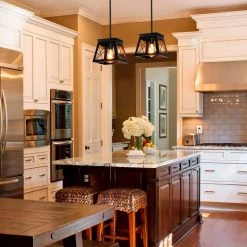 1-Light Matte Black Pendant with Geometric Metal Basket by YANSUN -YANSUN Shop matte black yansun chandeliers h dz012n1 44 1000