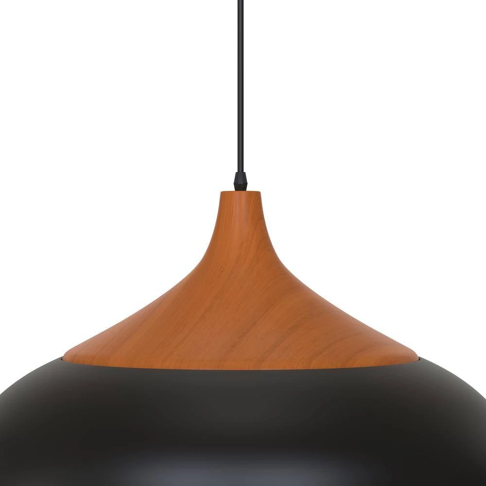 13.39 in. 1-Light Matte Black Pendant with Rice Bucket Shaped, Modern and Simple Style by YANSUN 6 13.39 in. 1-Light Matte Black Pendant with Rice Bucket Shaped, Modern and Simple Style by YANSUN - Image 4