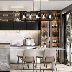 5-Light Matte Black Island Linear Pendant by YANSUN -YANSUN Shop matte black yansun chandeliers h dz031 1f 1000