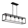 5-Light Matte Black Island Linear Pendant by YANSUN 2 5-Light Matte Black Island Linear Pendant by YANSUN -YANSUN Shop matte black yansun chandeliers h dz031 64 1000