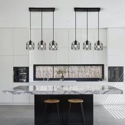 20.08 in. 3-Light Matte Black Metal Chandelier Pendant with Caged Shaded by YANSUN -YANSUN Shop matte black yansun chandeliers h dz038n1 76 1000
