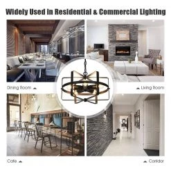 16.3 in. 5-Light Matte Black Wrought Iron Chandelier with Metal Shape by YANSUN -YANSUN Shop matte black yansun chandeliers h dz042 fa 1000