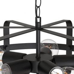 16.3 in. 5-Light Matte Black Wrought Iron Chandelier with Metal Shape by YANSUN -YANSUN Shop matte black yansun chandeliers h dz042n1 1f 1000